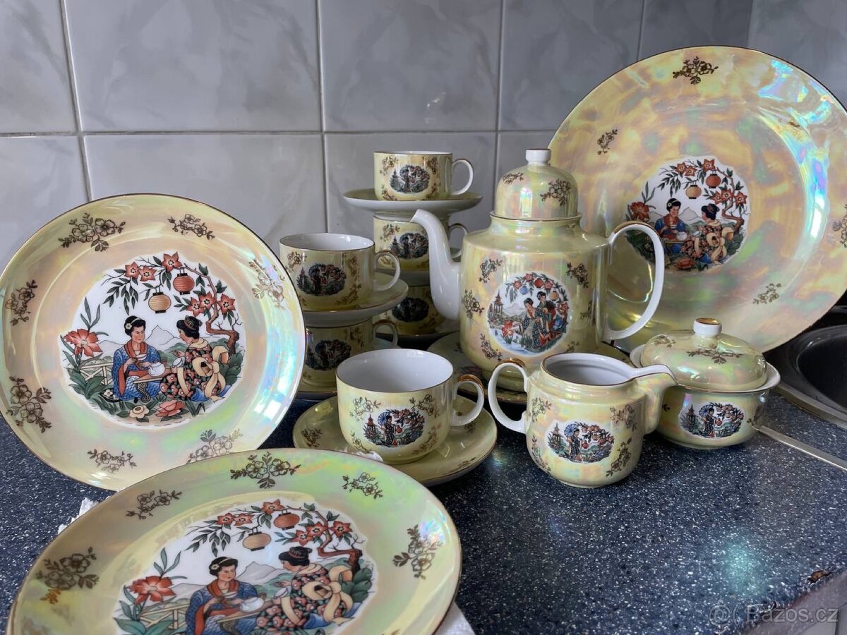 Porcelánový vintage čajový servis Kahla Porzellan