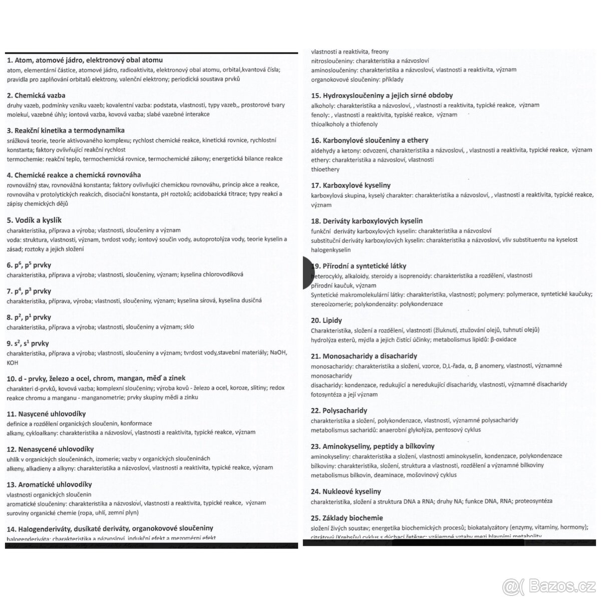 Maturitní otázky - chemie