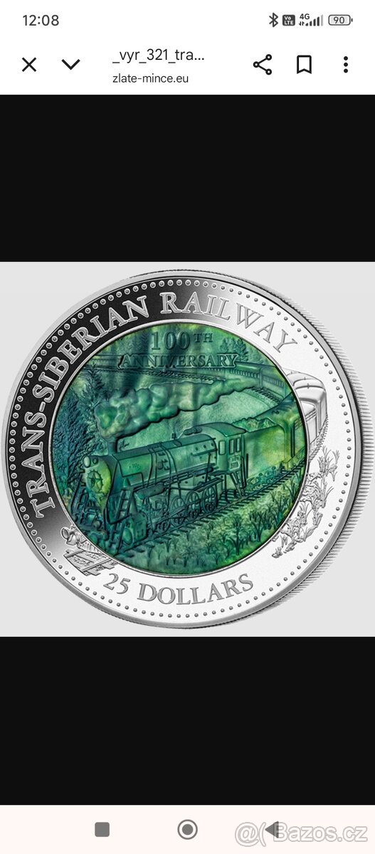 Stříbrná mince 5oz, 100 výročí Transsibiřské magistrály