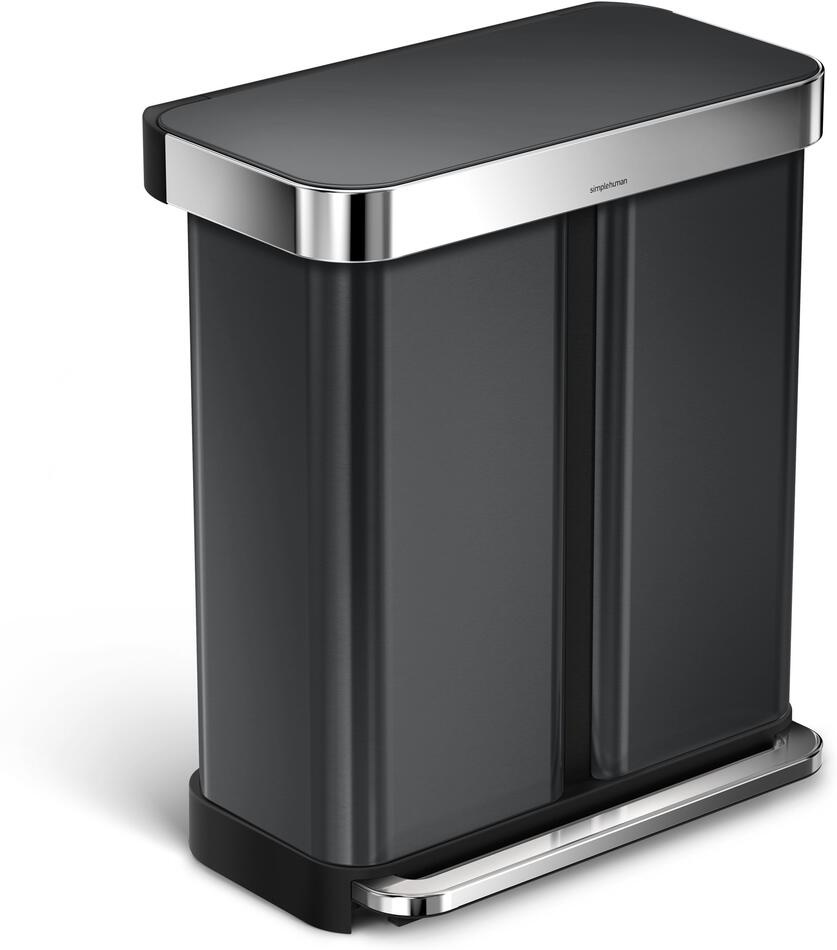 Pedálový odpadkový koš Simplehuman na tříděný odpad – 58l