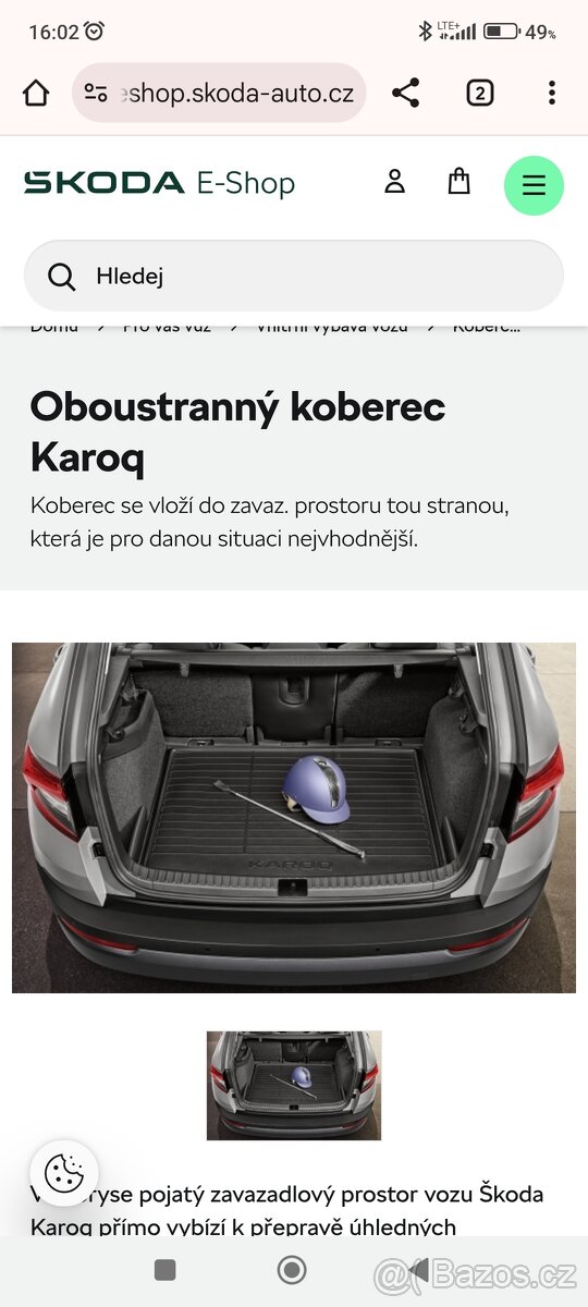 Karoq oboustranný koberec