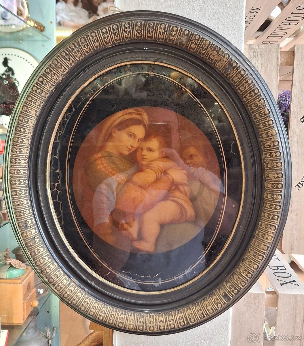Svatý starožitný obraz Madony