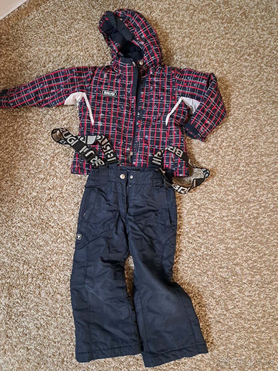Dětská zimni bunda a oteplovaky zn.Bruggi vel.98/104
