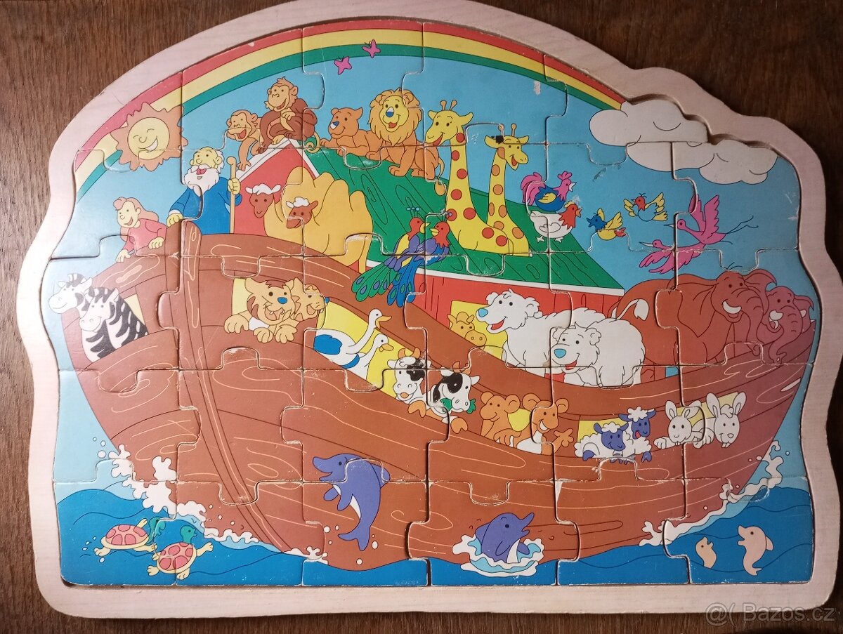 Dřevěné velké puzzle Noemova archa