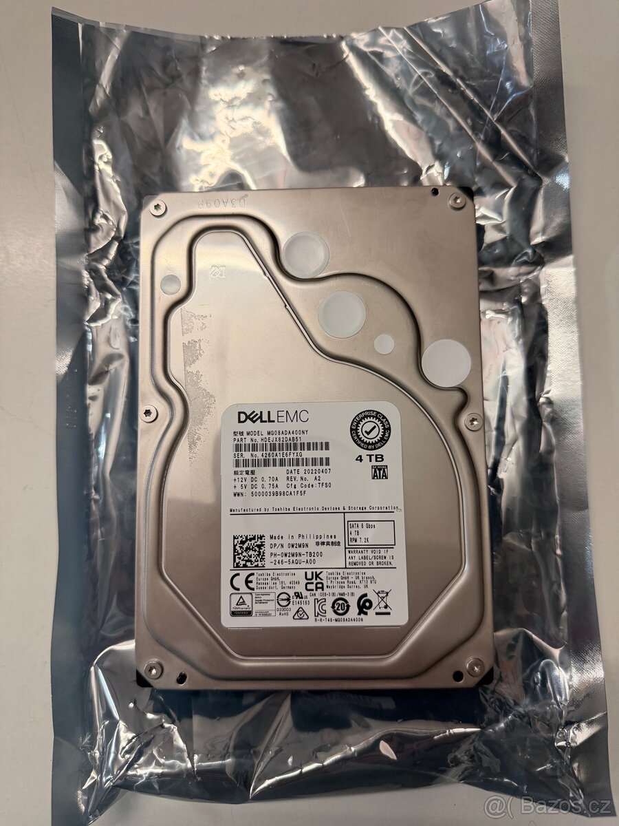 Zánovní Dell HDD 4TB 7.2K pro NAS (ZÁRUKA)