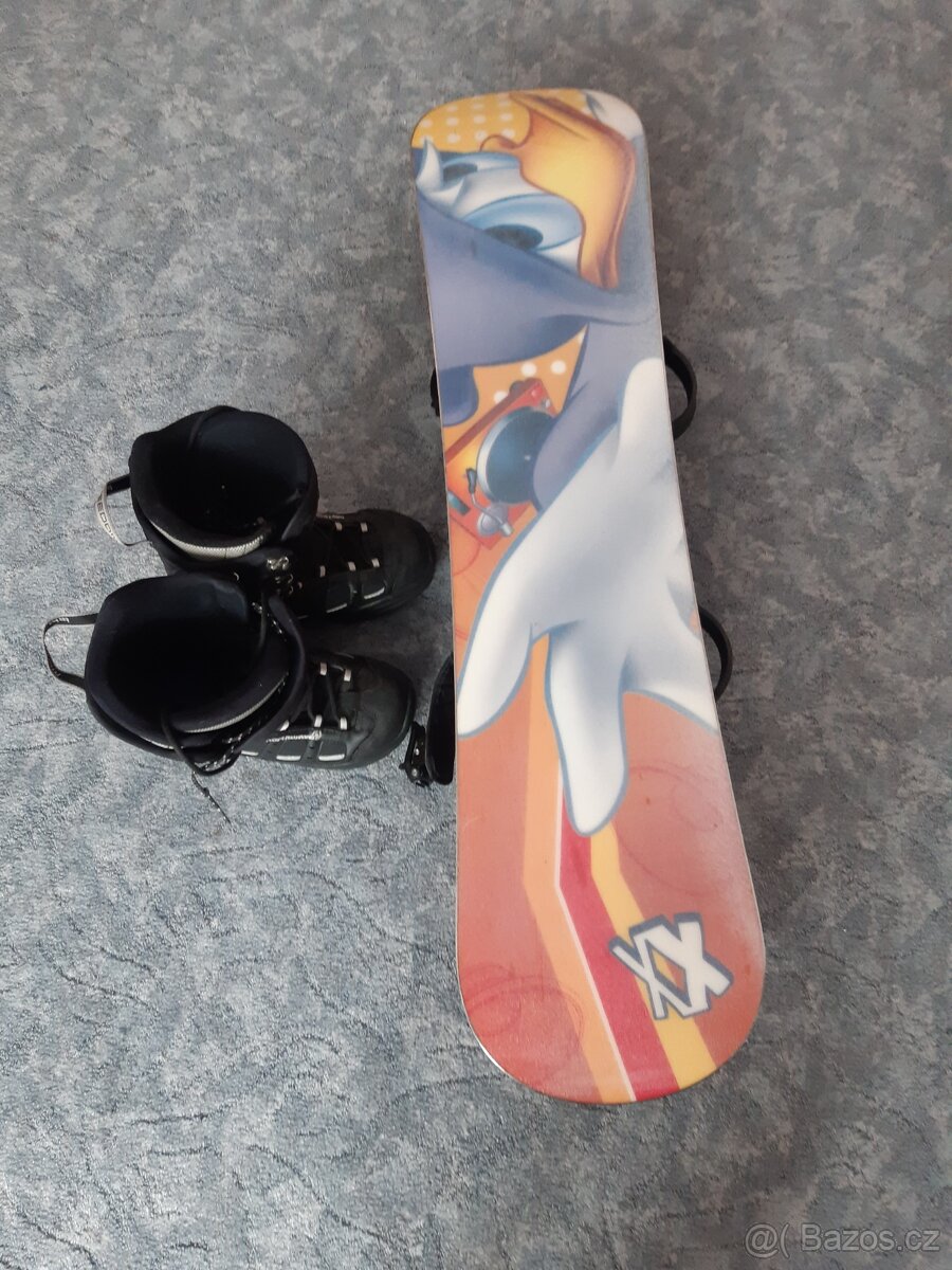 Dětský snowboard 100 cm a boty vel. 36