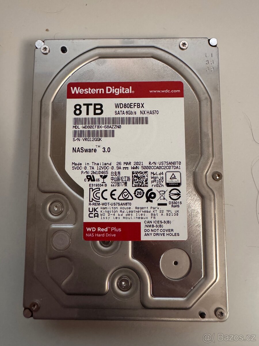 3,5" Western Digital Red Plus 8TB (WD80EFPX)