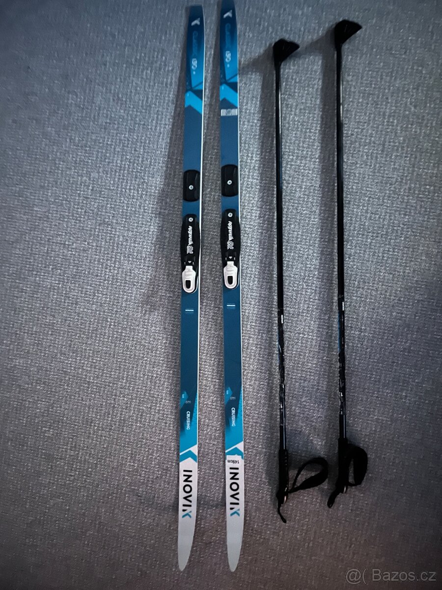 dětské běžky na klasiku 150 cm + hůlky