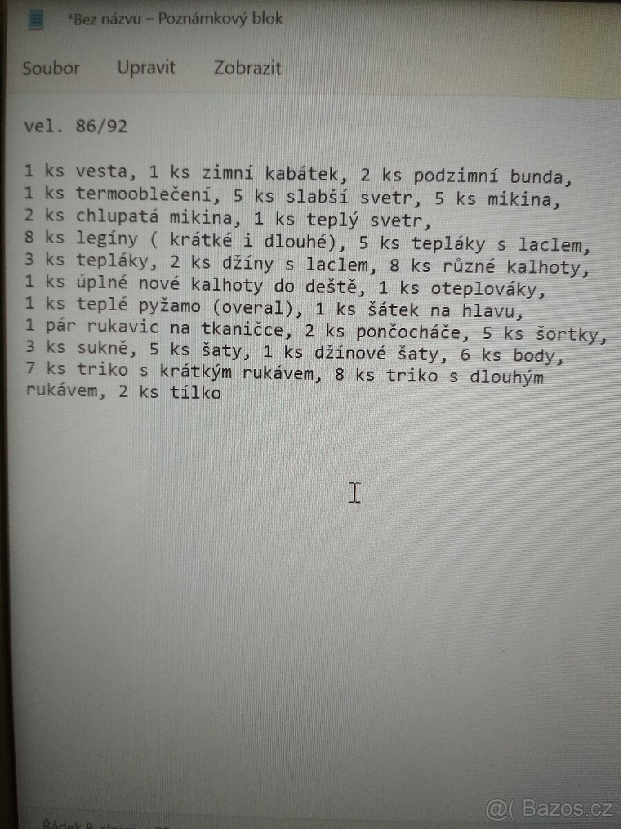Oblečení vel. 86/92