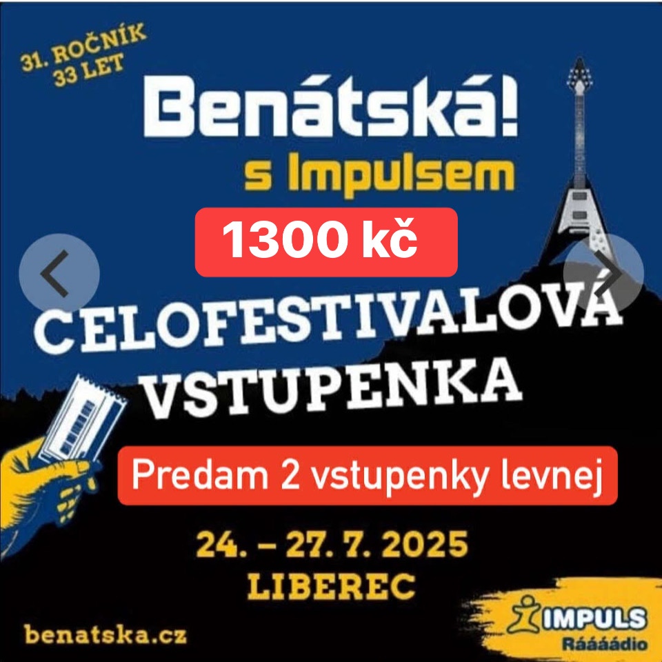 Celofestivalove vstupenky 2 benatska festival liberec