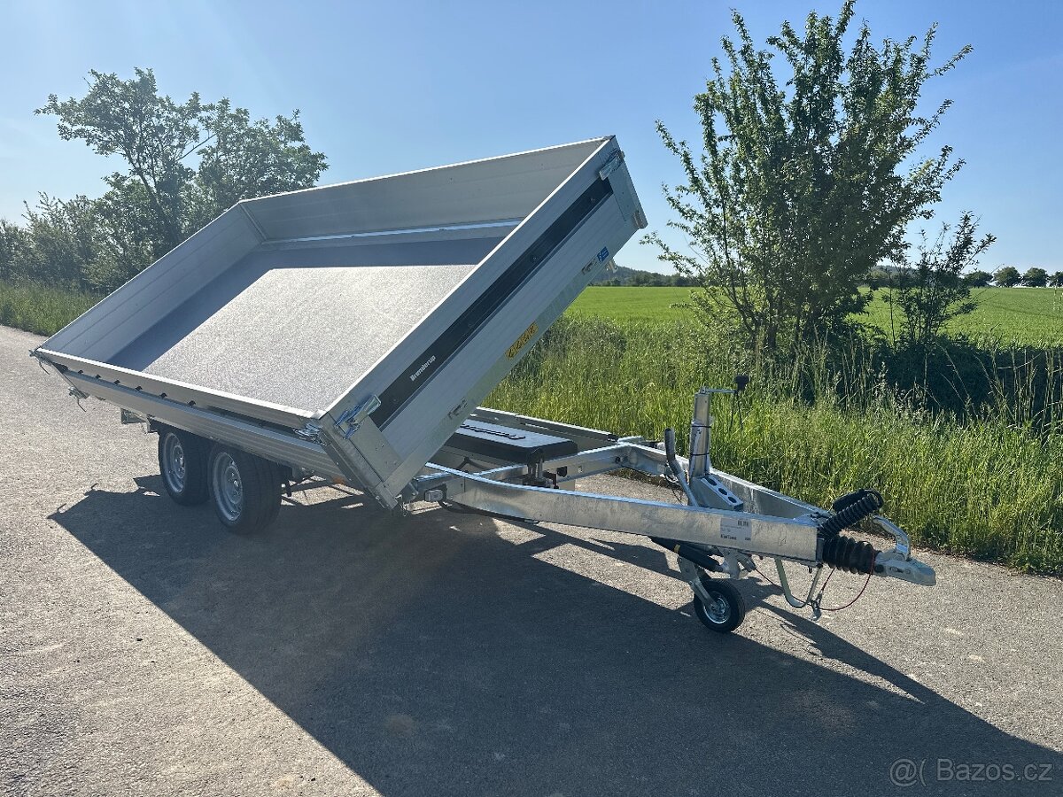 Přívěsný vozík sklopný do 3 stran 375x180cm 3500kg DOPRAVA