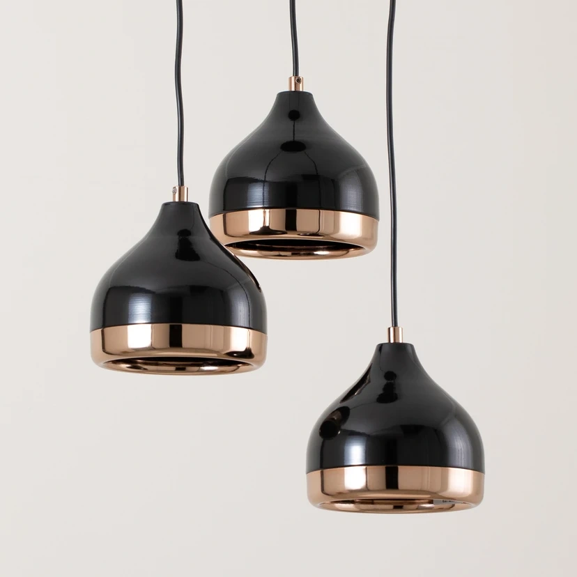Závěsný lustr černá/měď