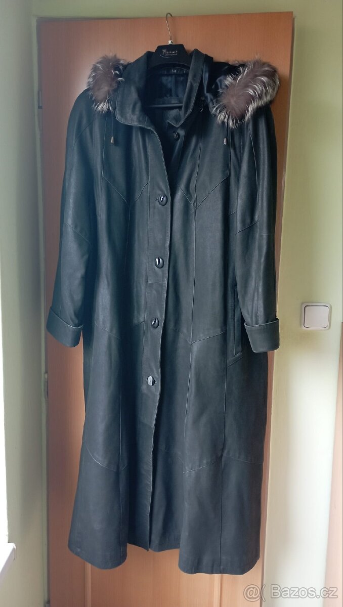 Kožený kabát Kara dlouhý