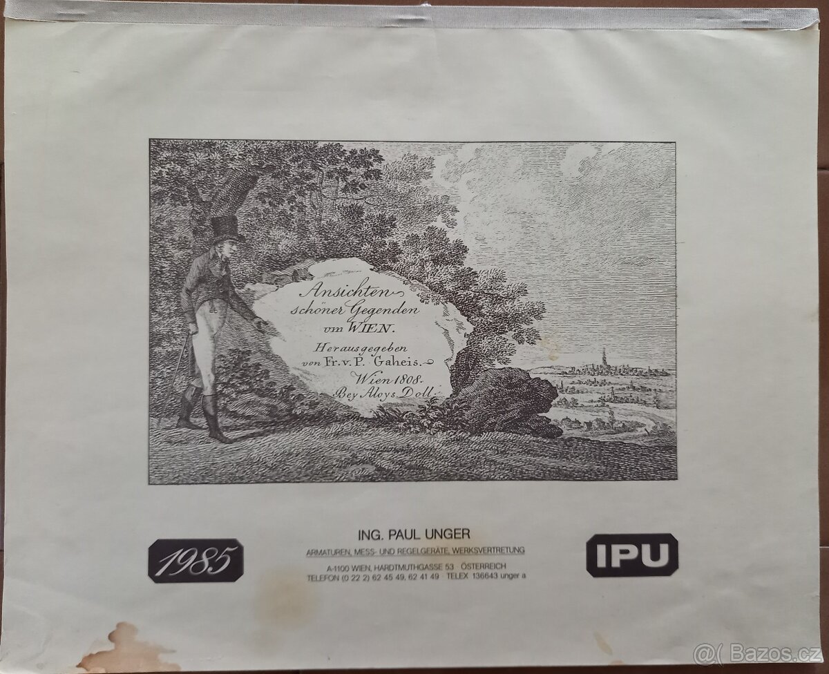 Starý nástěnný reklamní kalendář z roku 1985