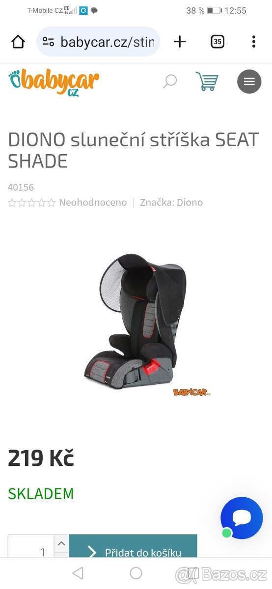 Sluneční stříška Seat Shade Diono