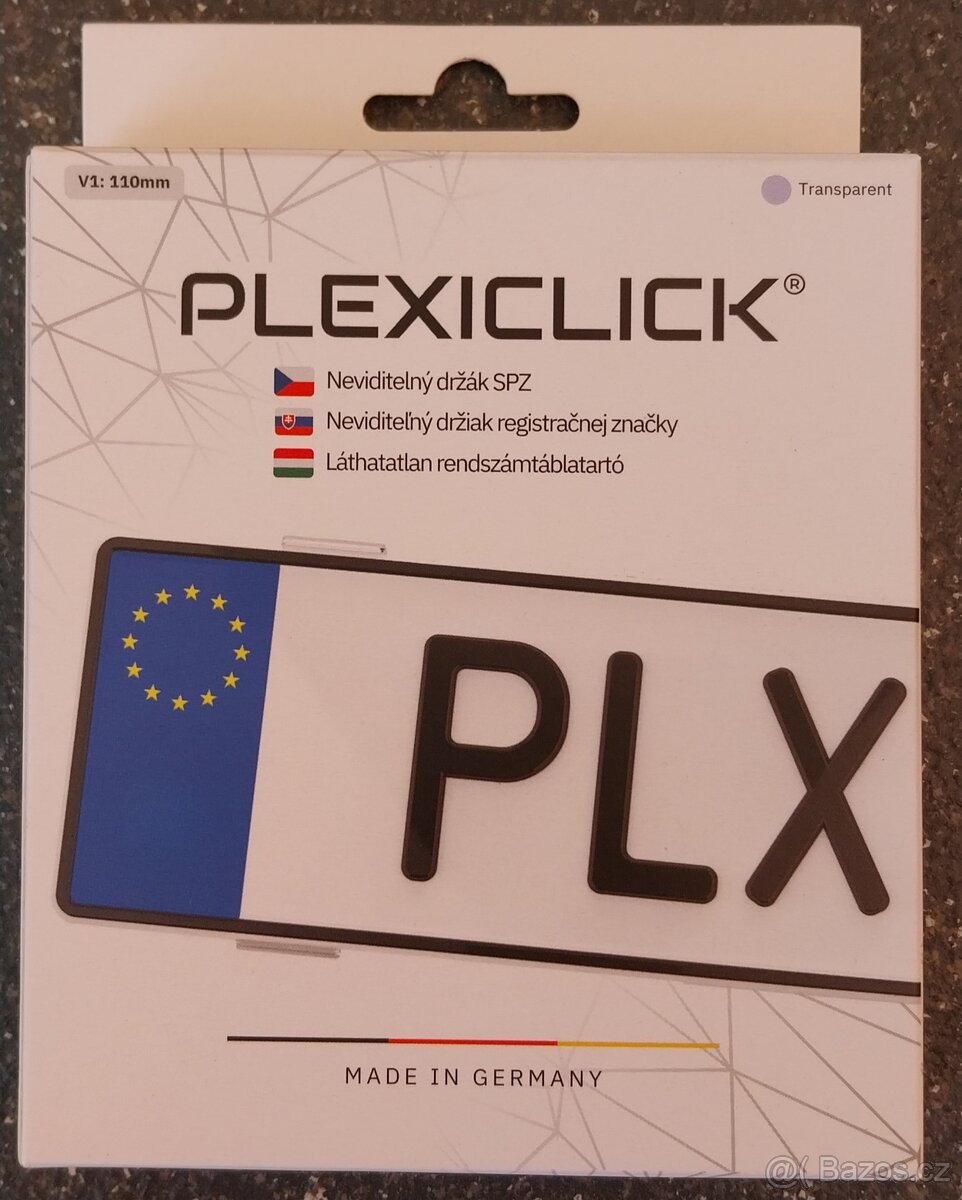 Bezrámečkové uchycení spz Plexiclick