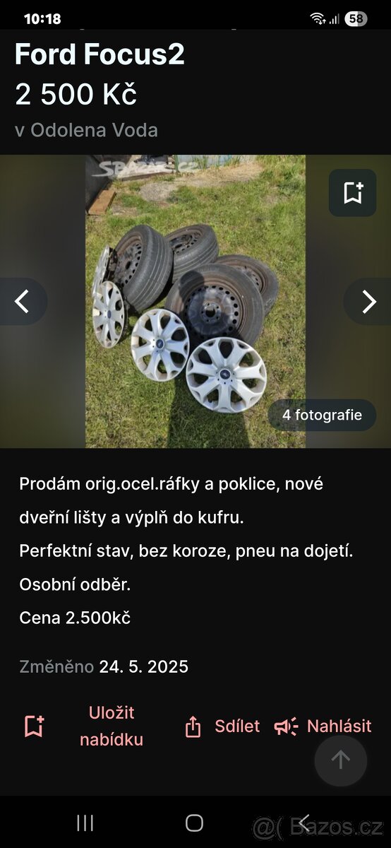 Ocelové disky+letní pneu