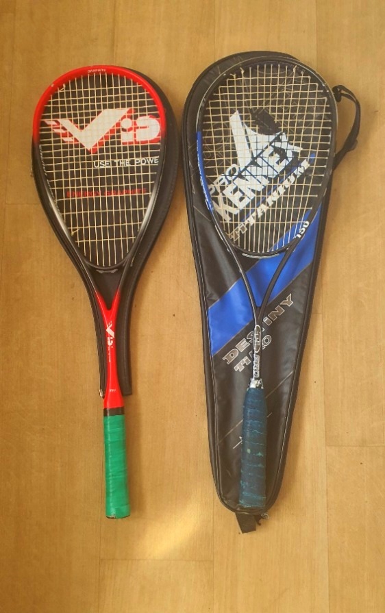 Squash rakety, pálky
