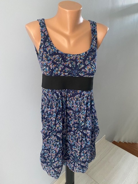 Zara Basic Modré šaty s podšívkou vel. S