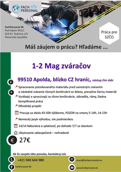 Dvaja Mag-zvárači do DE, blízko CZ hraníc
