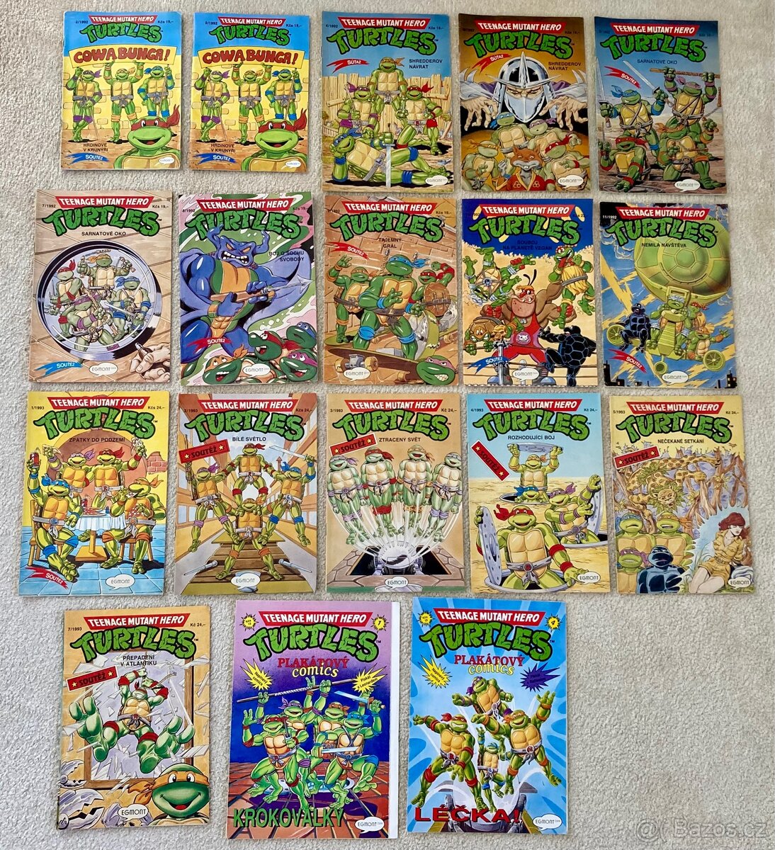 Želvy Ninja 1992-1993 a plakátové komiksy Turtles