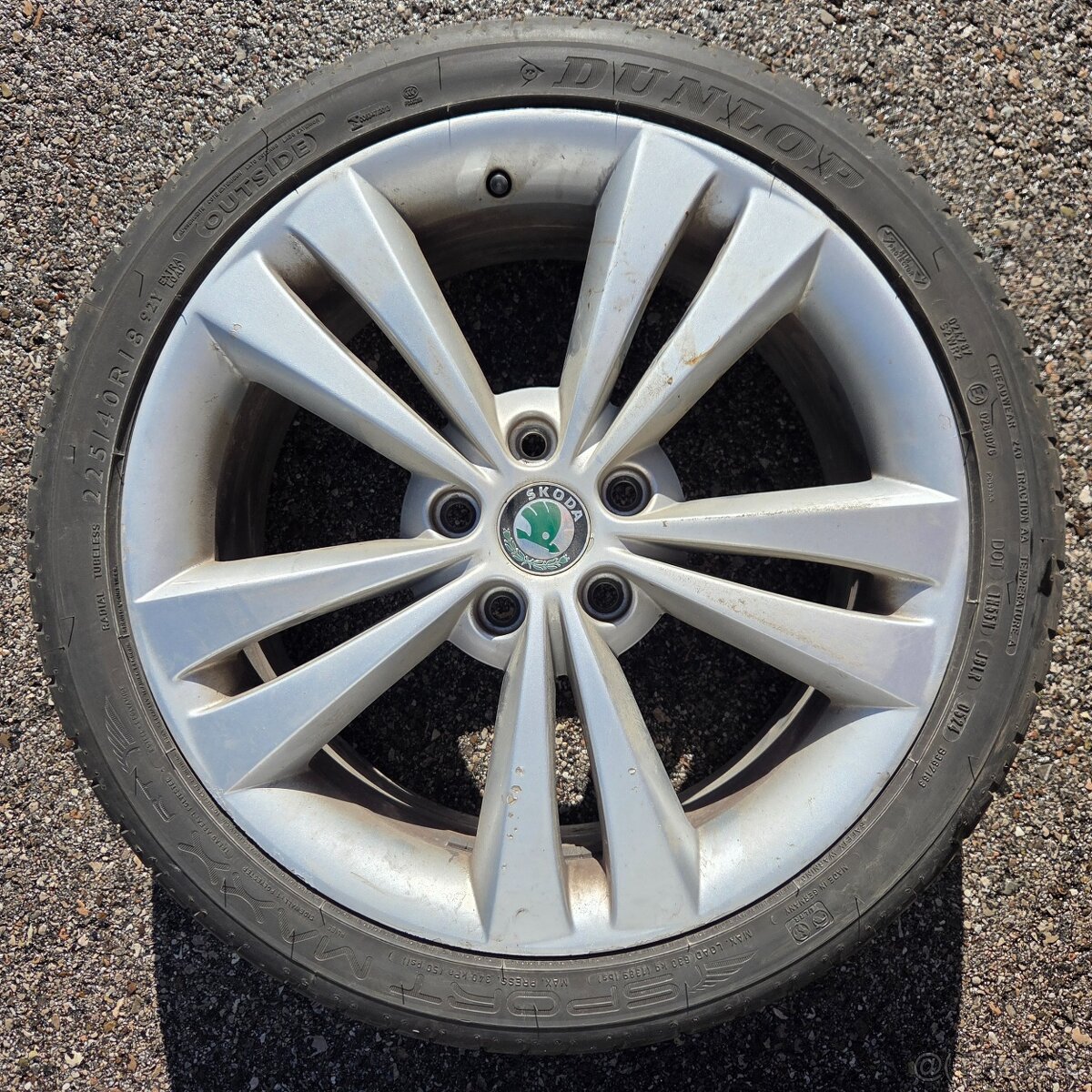 Alu kola Škoda Octavia 2 RS 18" 5x112,letní Dunlop 225/40R1