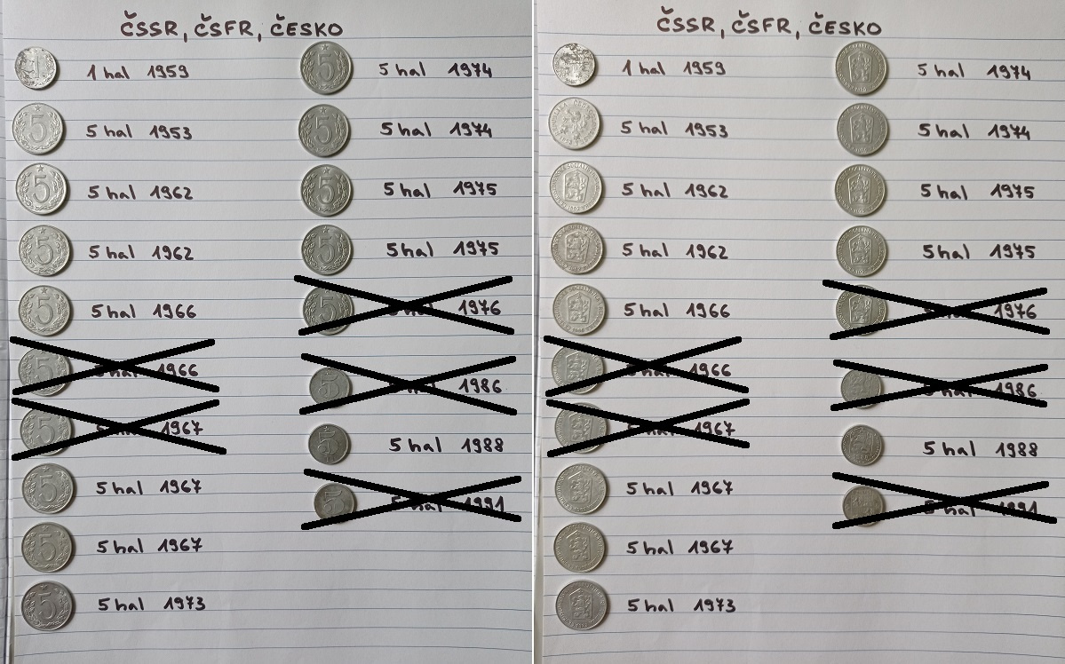 Staré mince (ČSSR,ČSFR,ČR + zahraničí)