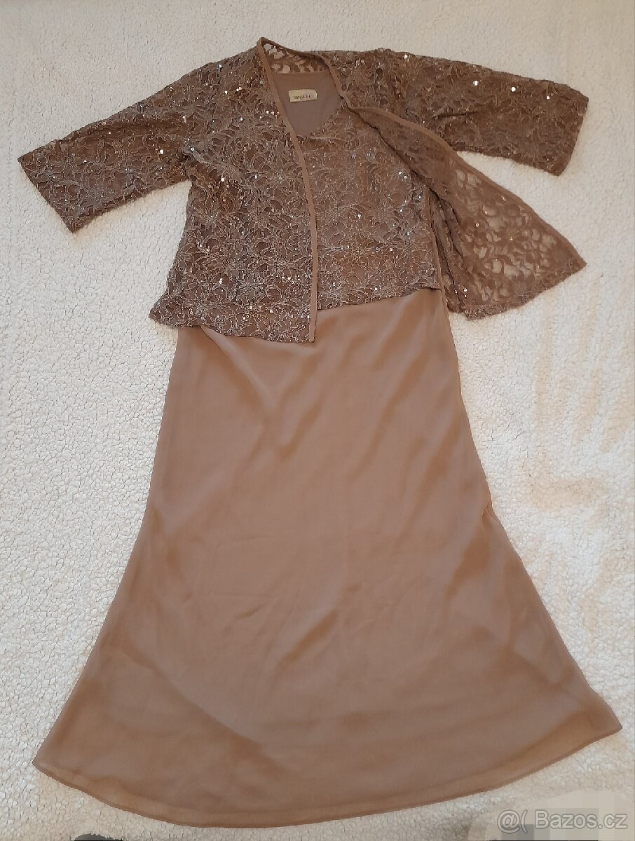 Dámské společenské šaty aty s kabátkem - vel.48 (4XL)
