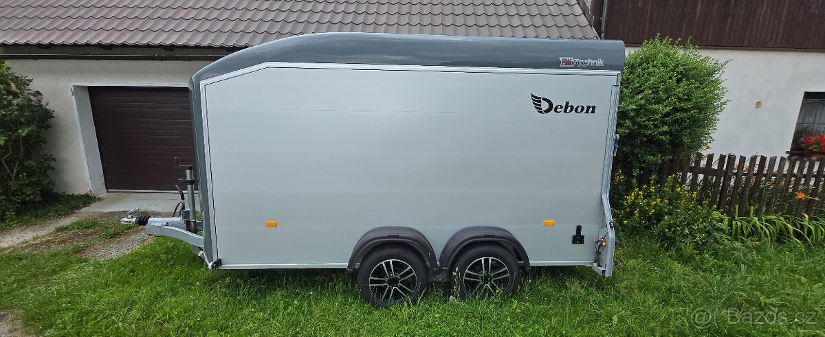 Skříňový přívěs DEBON C700 ALU, ŠEDÝ - JAKO NOVÝ