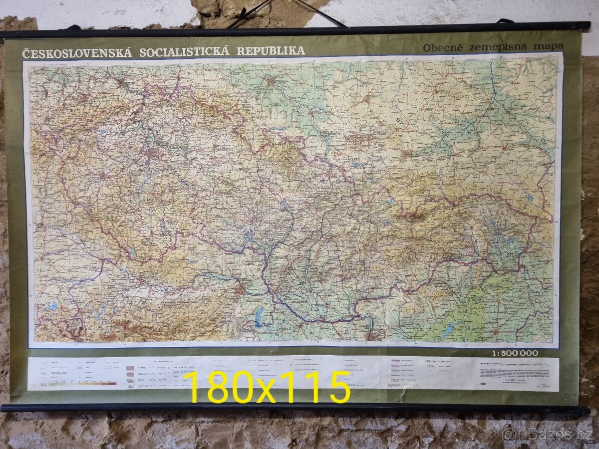 Školní mapa československo 180x115