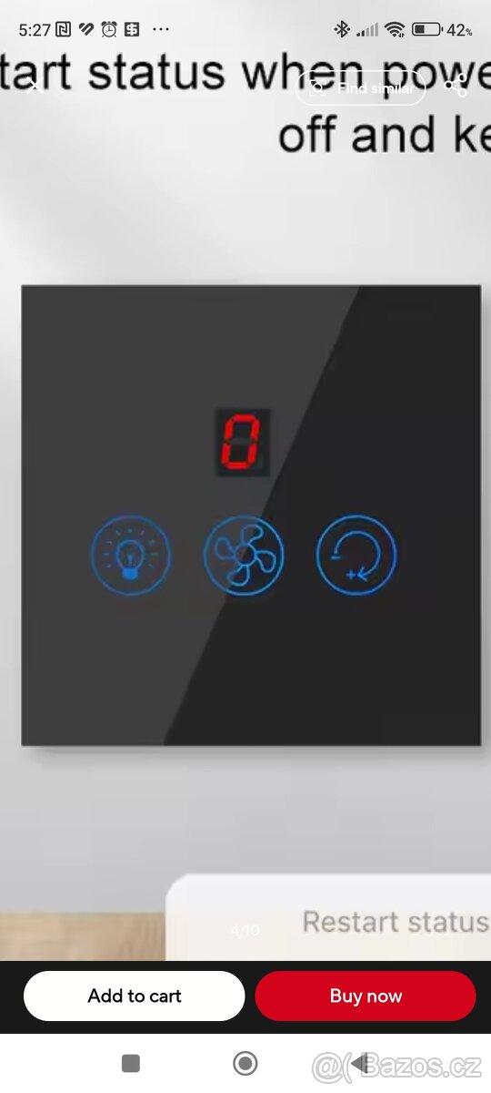 Prodám smart wifi spínač na světlo a stropní ventilátor