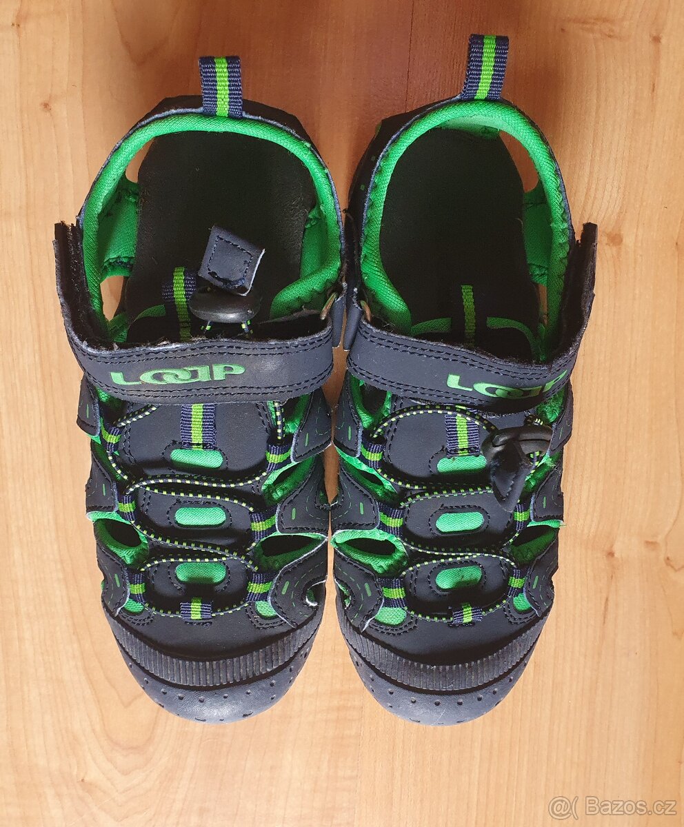 šedo-zelené sandály boty loap 33