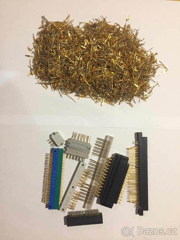 přepracování pozlacených konektorů kontaktú pinú zlatnický