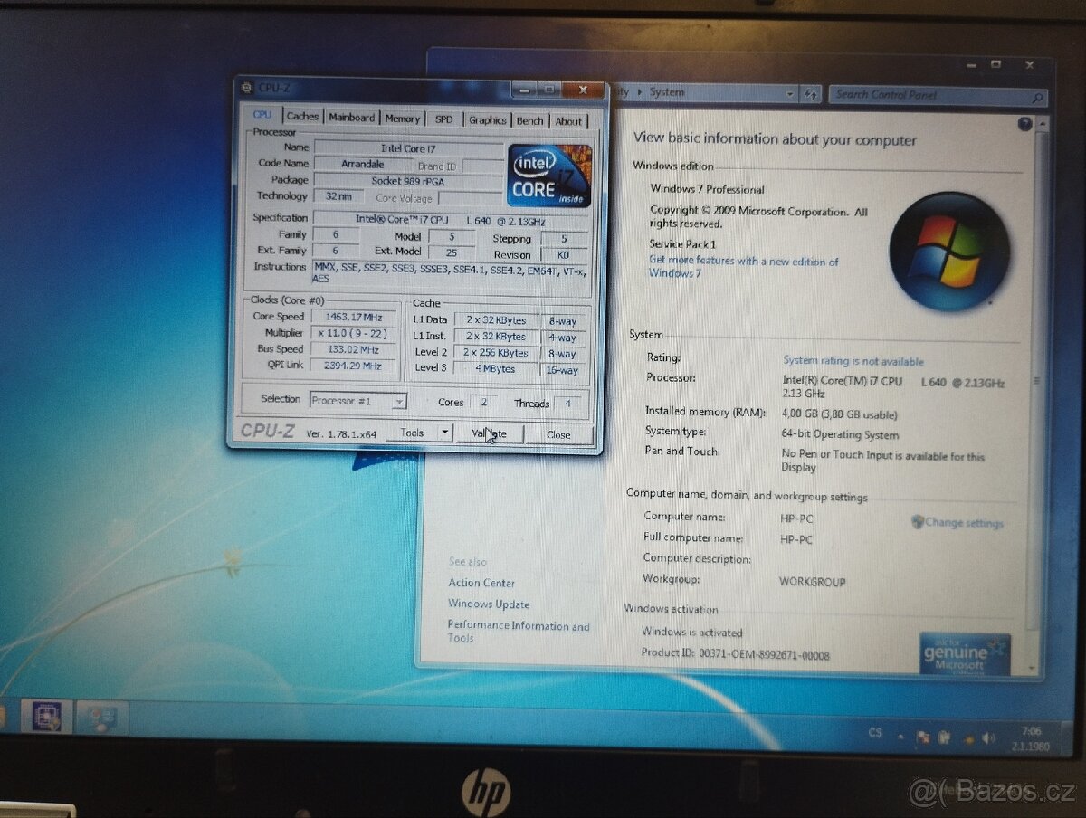 Notebook HP EliteBook 2540p