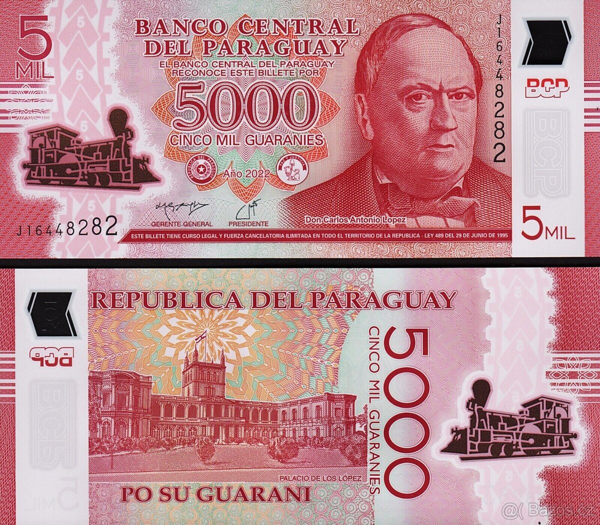Paraguay - 5000 Guaraní bankovka, 2022, UNC