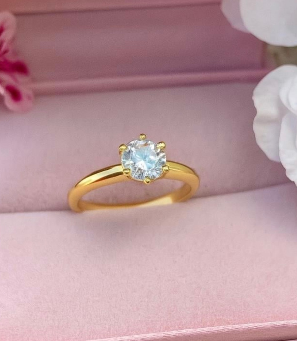 Zlatý Moissanit prstýnek Snubní s925 prsten diamant