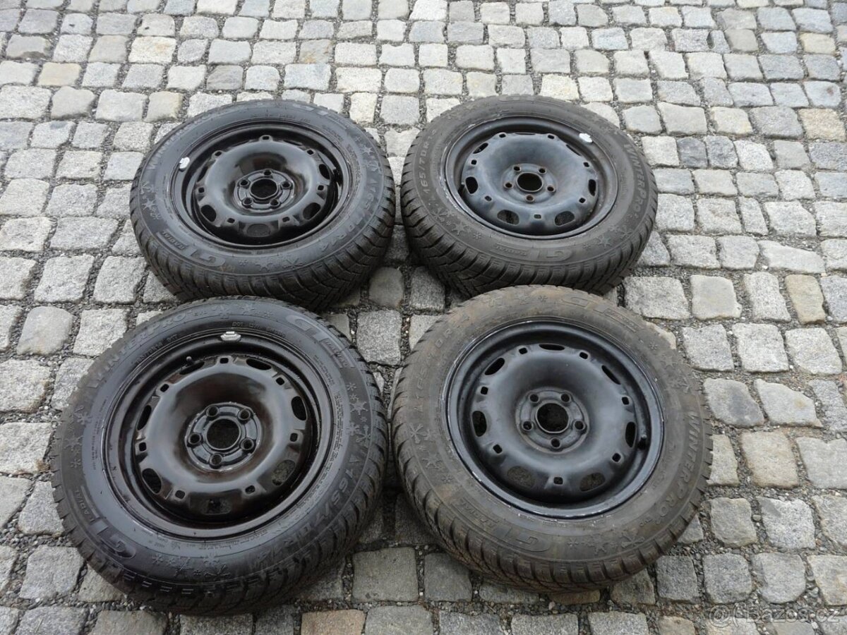 ZIMNÍ PNEU + DISKY ŠKODA 165/70R14 SEAT14" VW