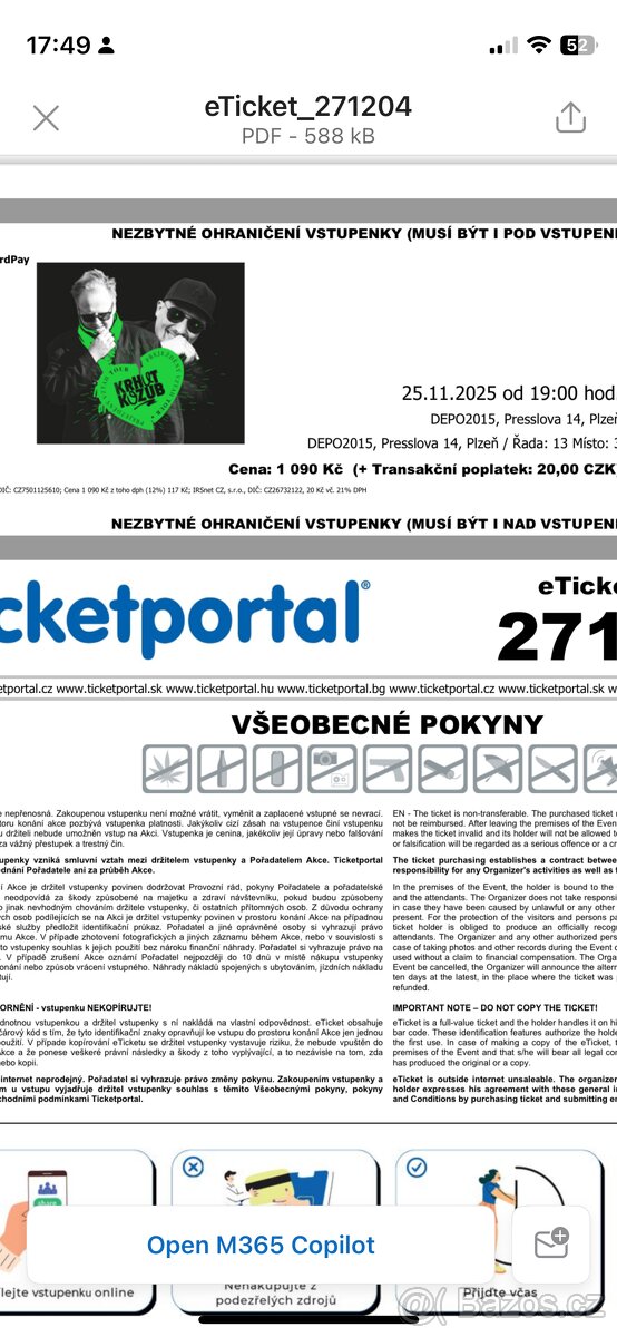 Kozub Plzeň 2x vstupenka - 25.11.25