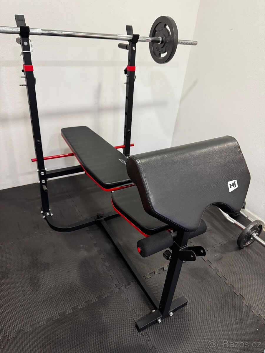 Posilovací lavice HS-1065HB PRO a činky