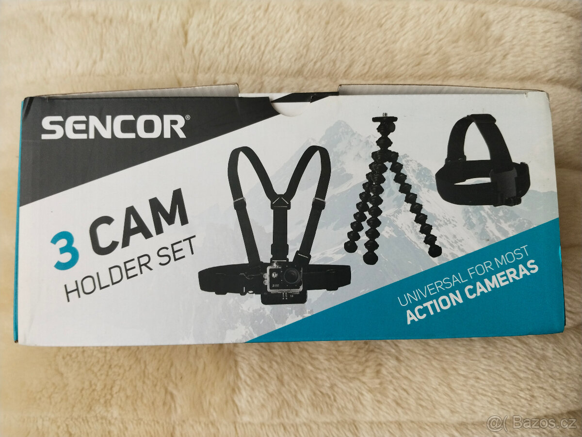 Sada univerzál na akční kamery - hrudní pás, čelenka, tripod