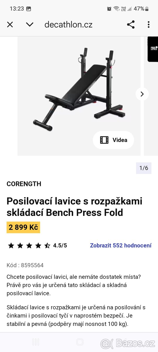 Posilovací lavice s rozpažkami Bench Pres
