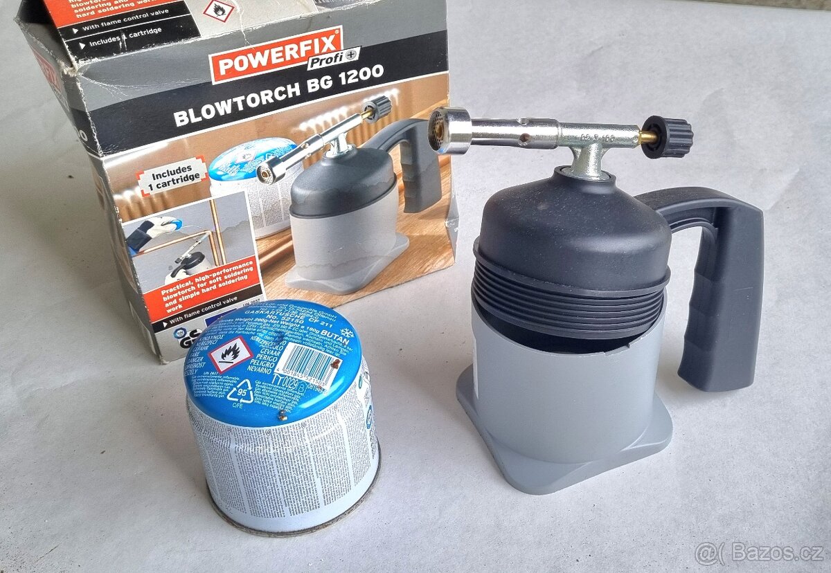 Plynový hořák POWERFIX Profi BG 1200 – včetně kartuše