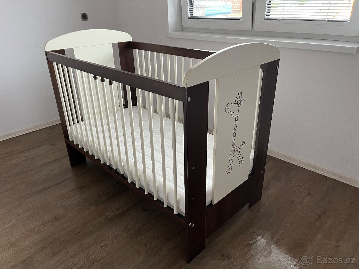 Dětská postýlka Klups Žirafa 120x60 + matrace