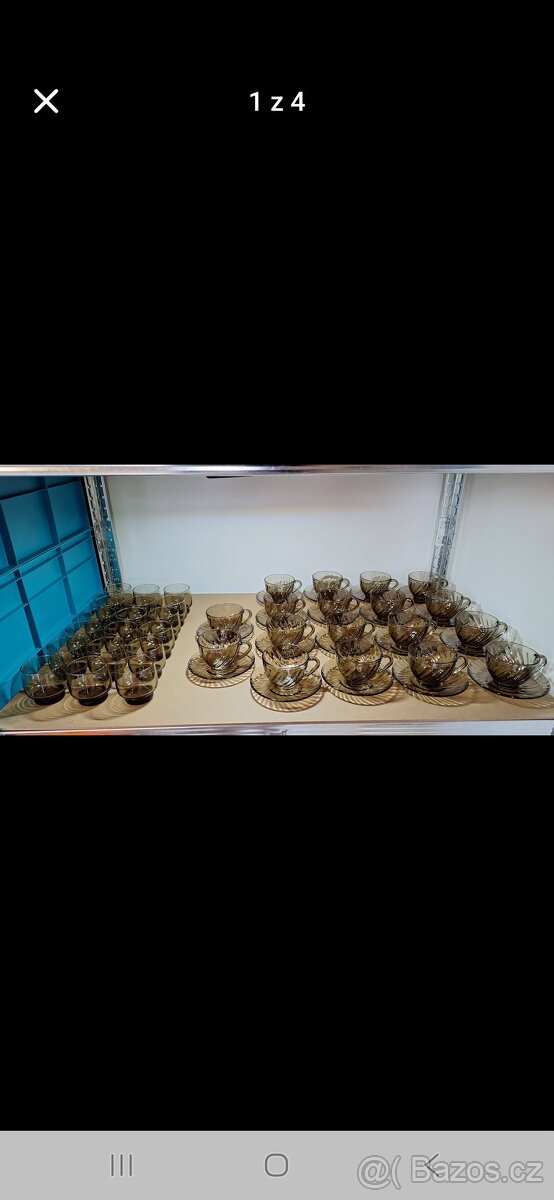 Kávový set kouřové sklo