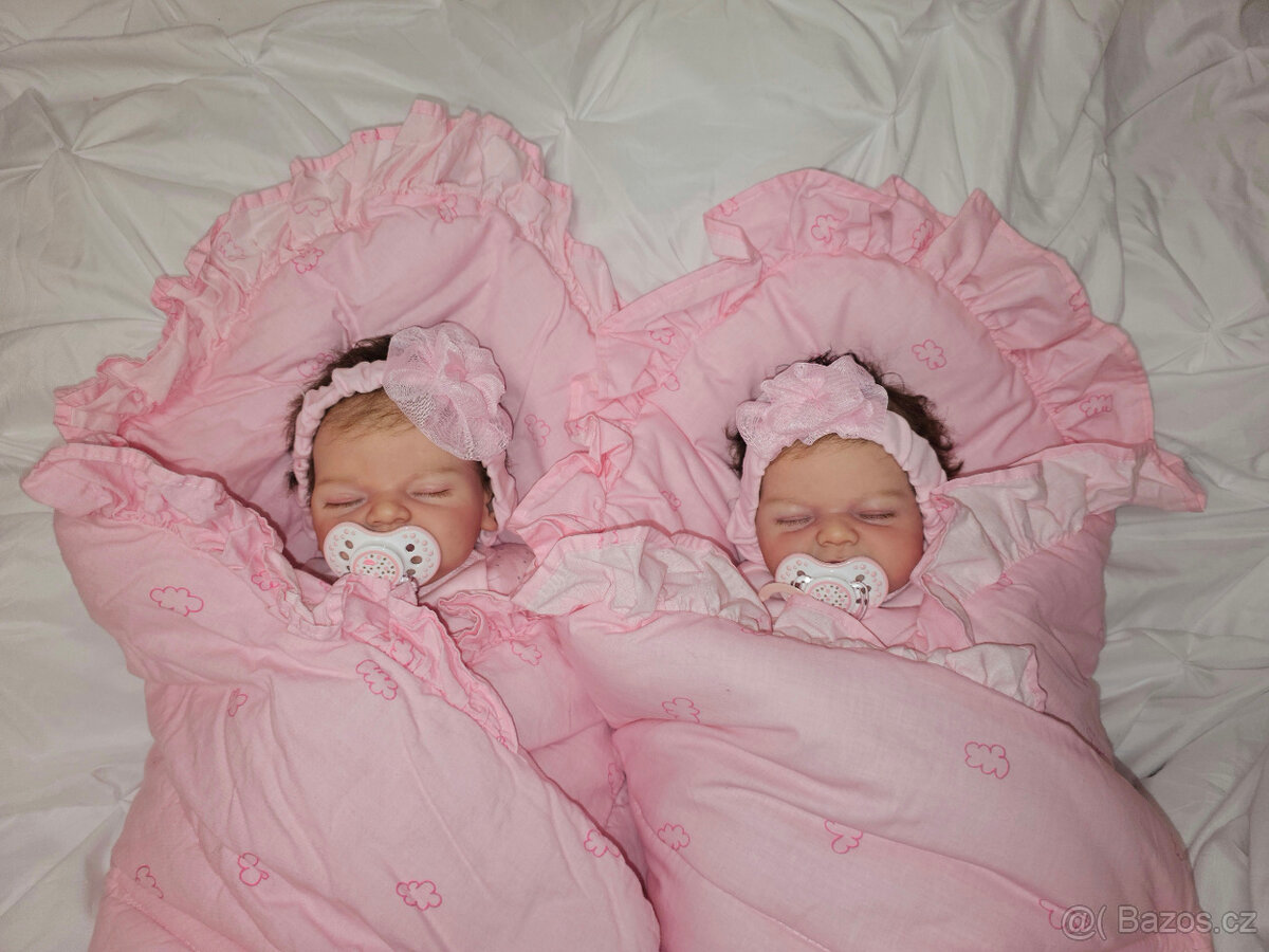 Reborn, dvojčátka, panenka, realistická, miminko