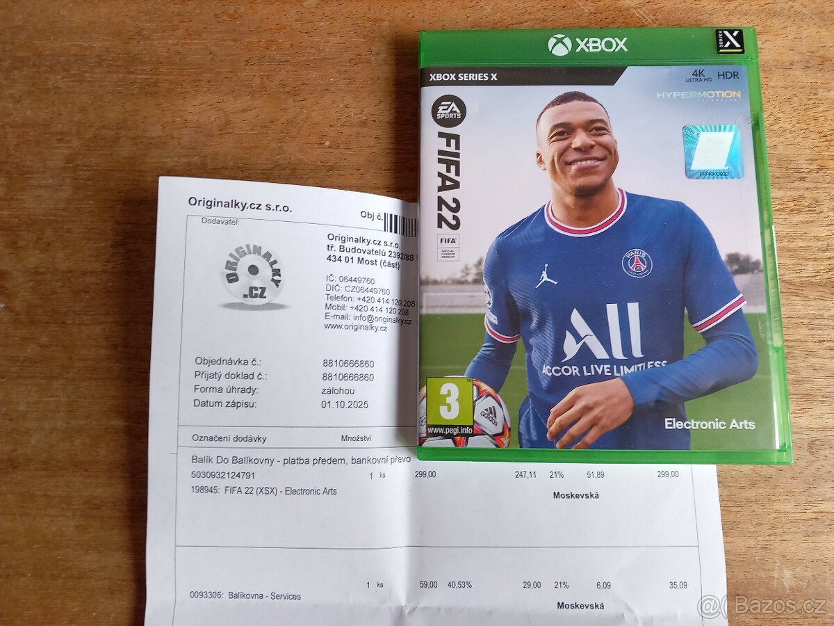 Hra FIFA 22 na XBox Series X - DVD, jen rozbalená