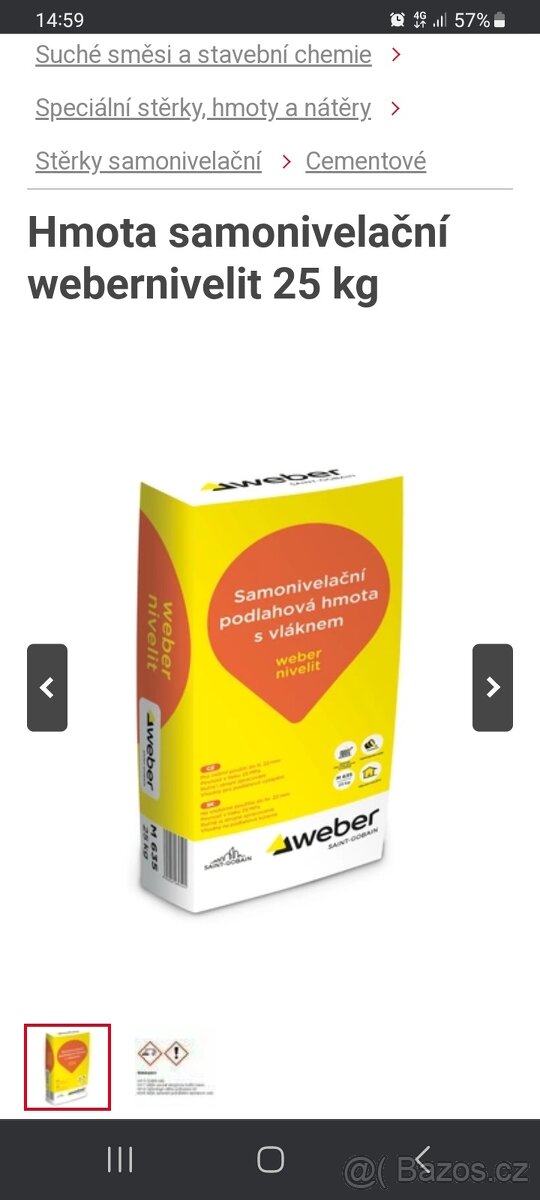 Samonivelační hmota Weber