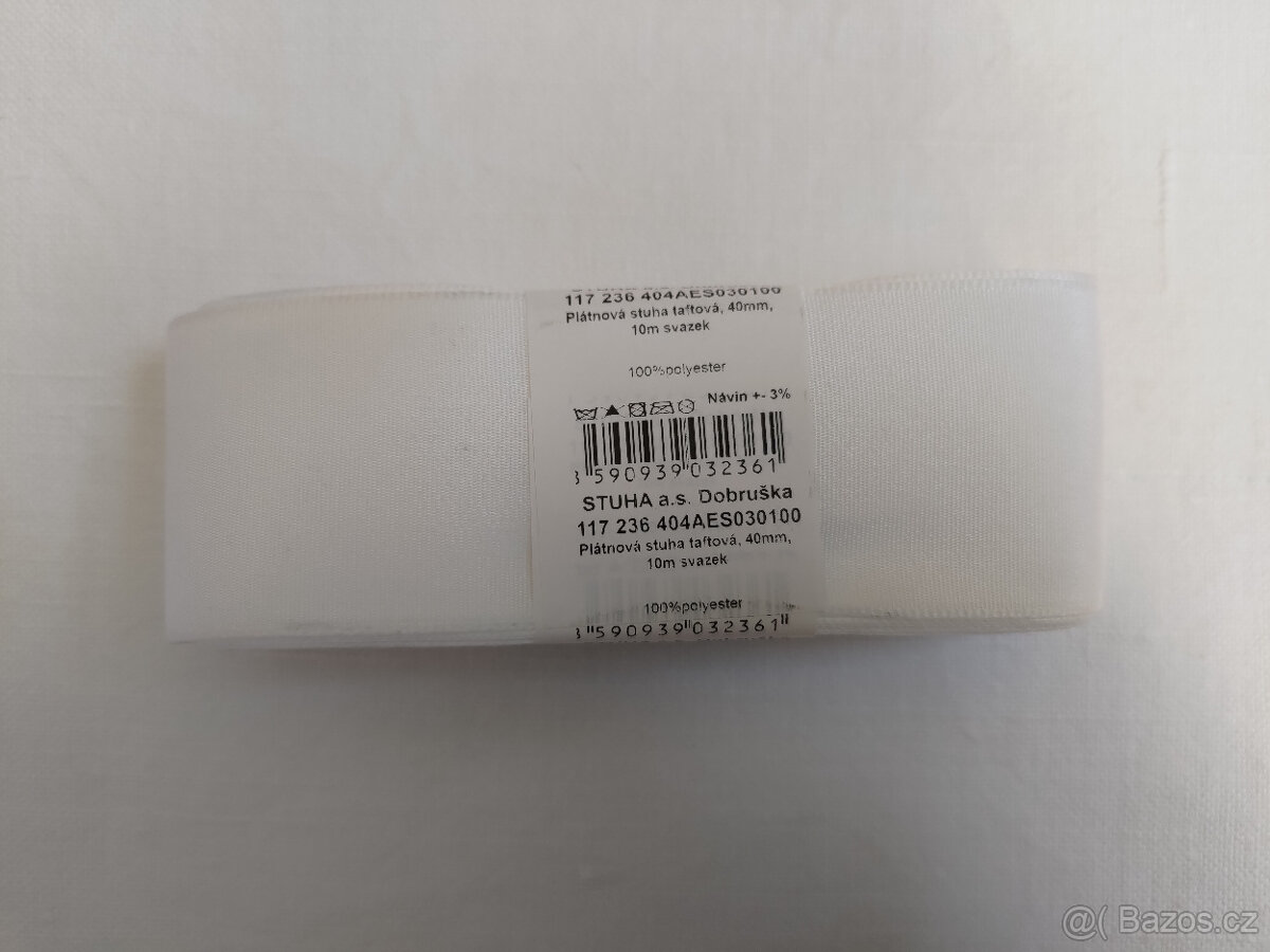 Nová plátnová stuha; 10m x 4cm