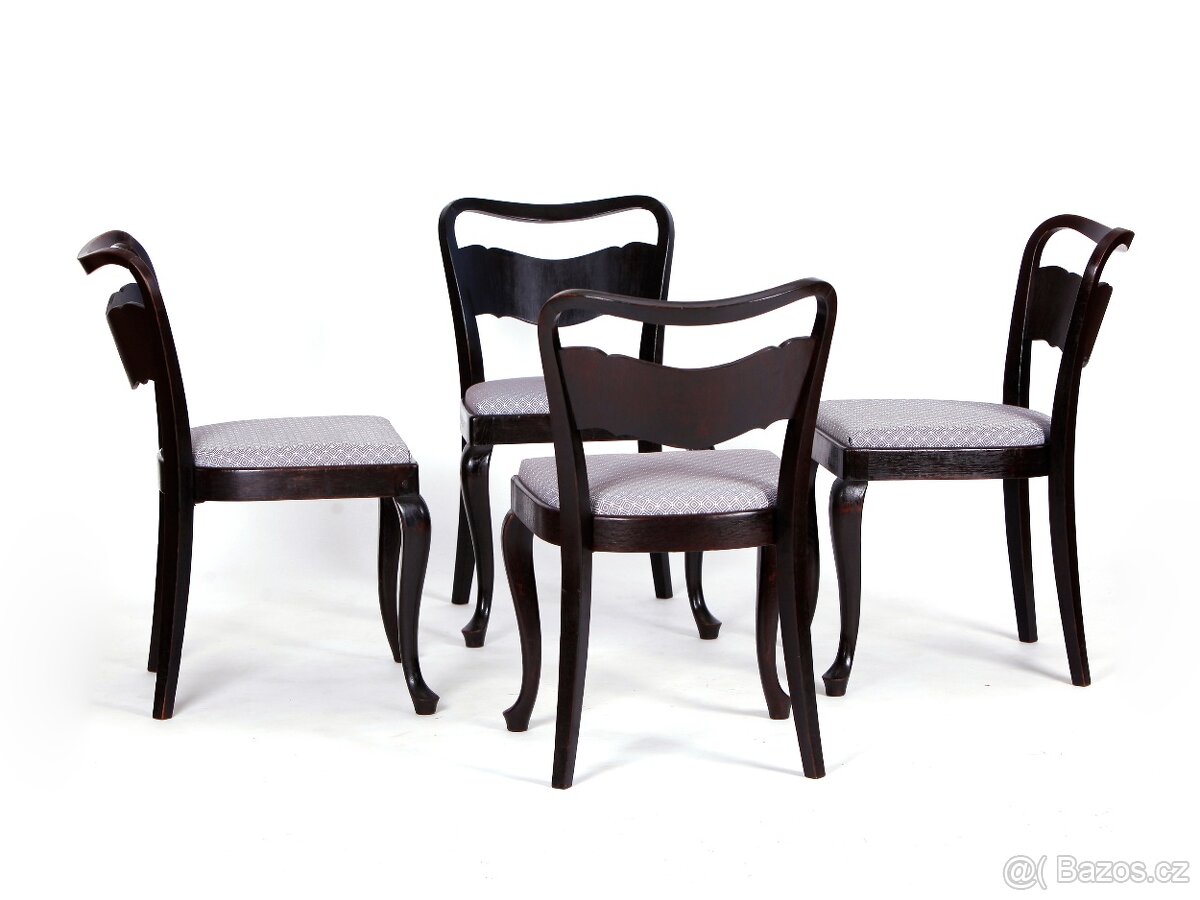 4x značené židle THONET, nové čalounění.