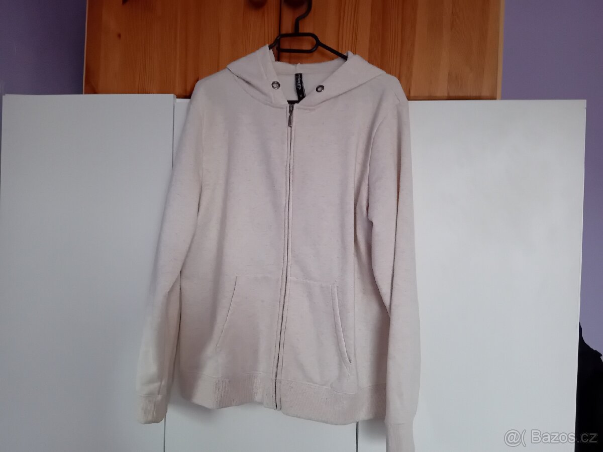 Béžová mikina na zip s kapucí (H&M)
